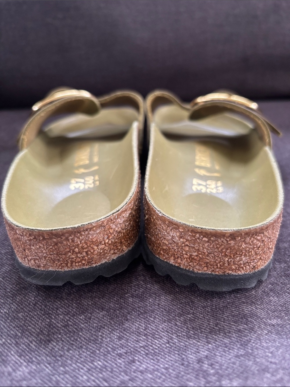 Birkenstock Madrid Big Buckle Mud Green Leather Slide Sandal 37 Narrow US 6 6.5 - Picture 8 of 13